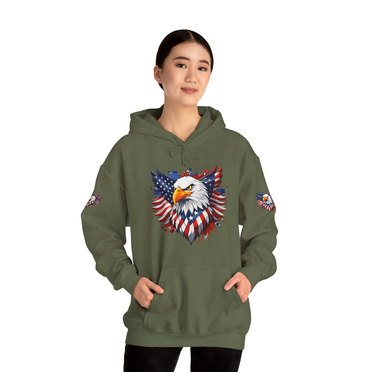 Princess Grace Patriotic Eagle Hoodie Unisex Heavy Blend Hooded Sweatshirt