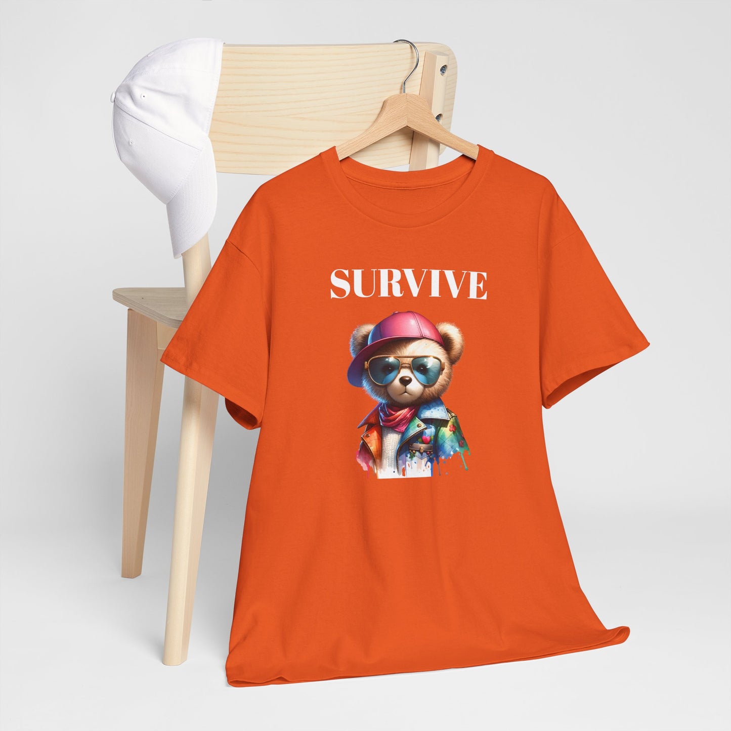 Princess Grace Survive Bear Unisex Heavy Cotton Tee Cool Graphic T-Shirt for Casual Style