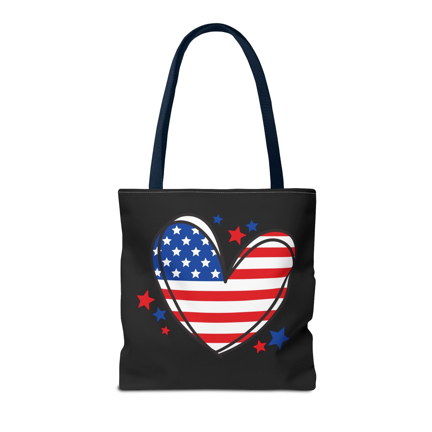 Princess Grace Patriotic Heart Tote Bag USA Flag Design for Holidays & Everyday Use