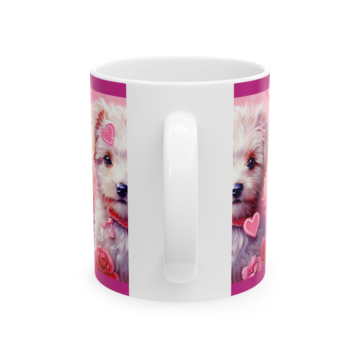 Princess Grace Cute Puppy Love Ceramic Mug Adorable Dog Design for Animal Lovers
