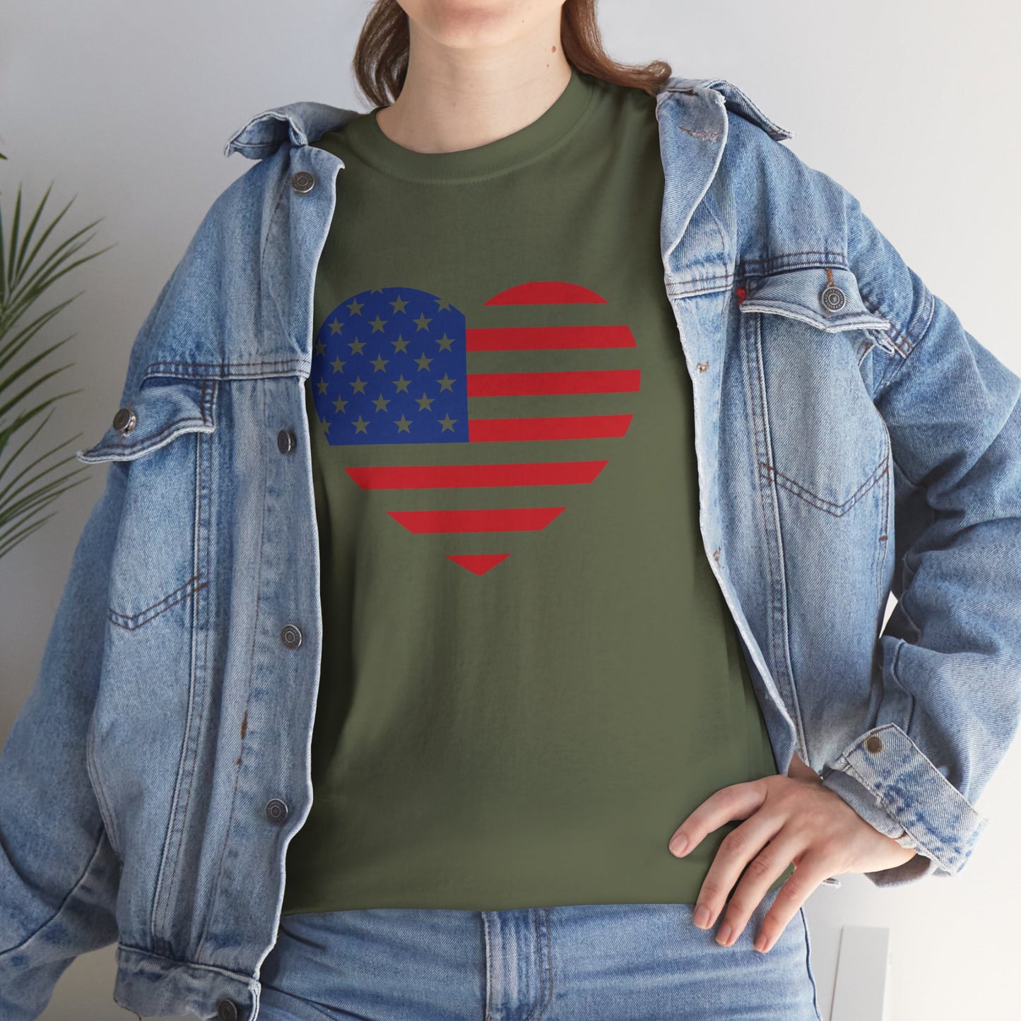 Princess Grace Patriotic Heart Unisex Heavy Cotton Tee Celebrate Freedom in Style