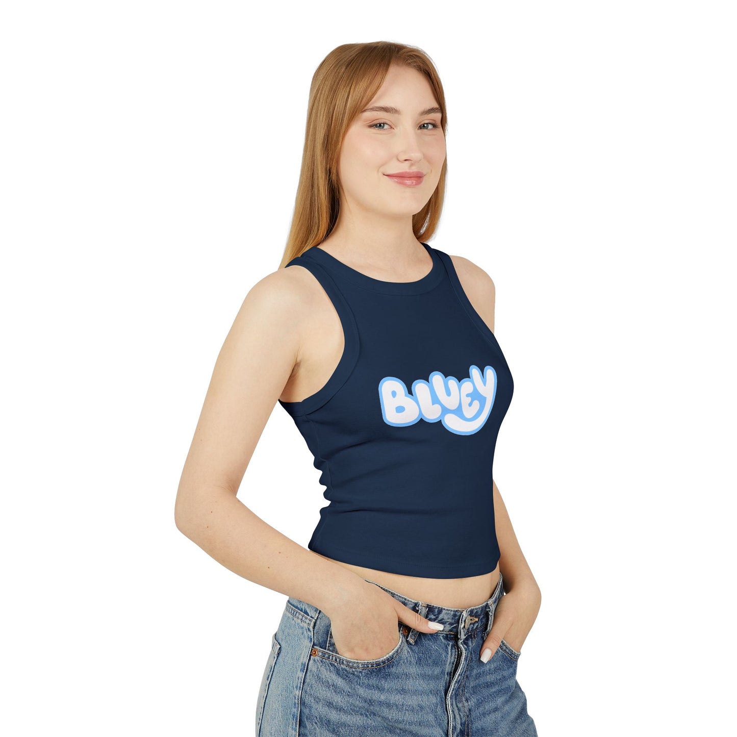 Princess Grace Bluey Women's Micro Rib Racer Tank Top Fun and Stylish for Casual Days