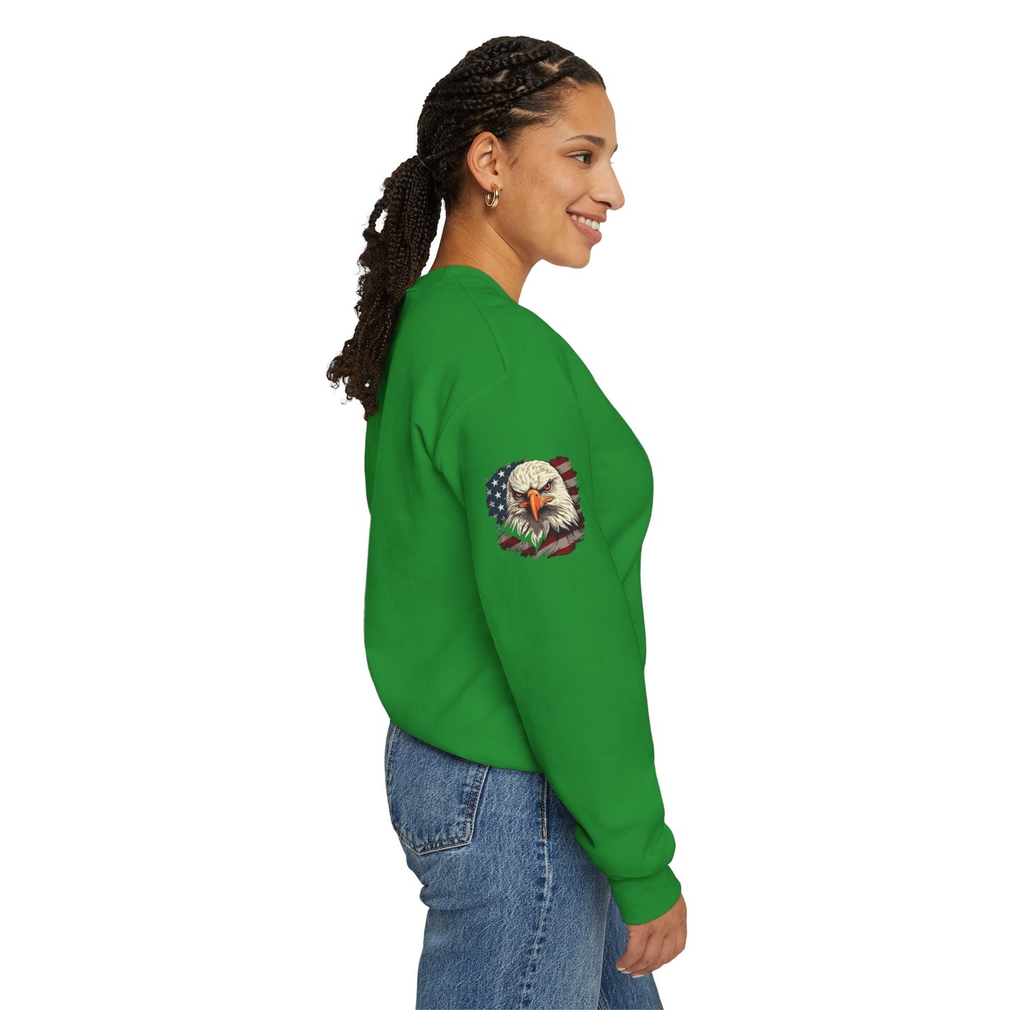 Princess Grace Patriotic Eagle Crewneck Sweatshirt Unisex Heavy Blend