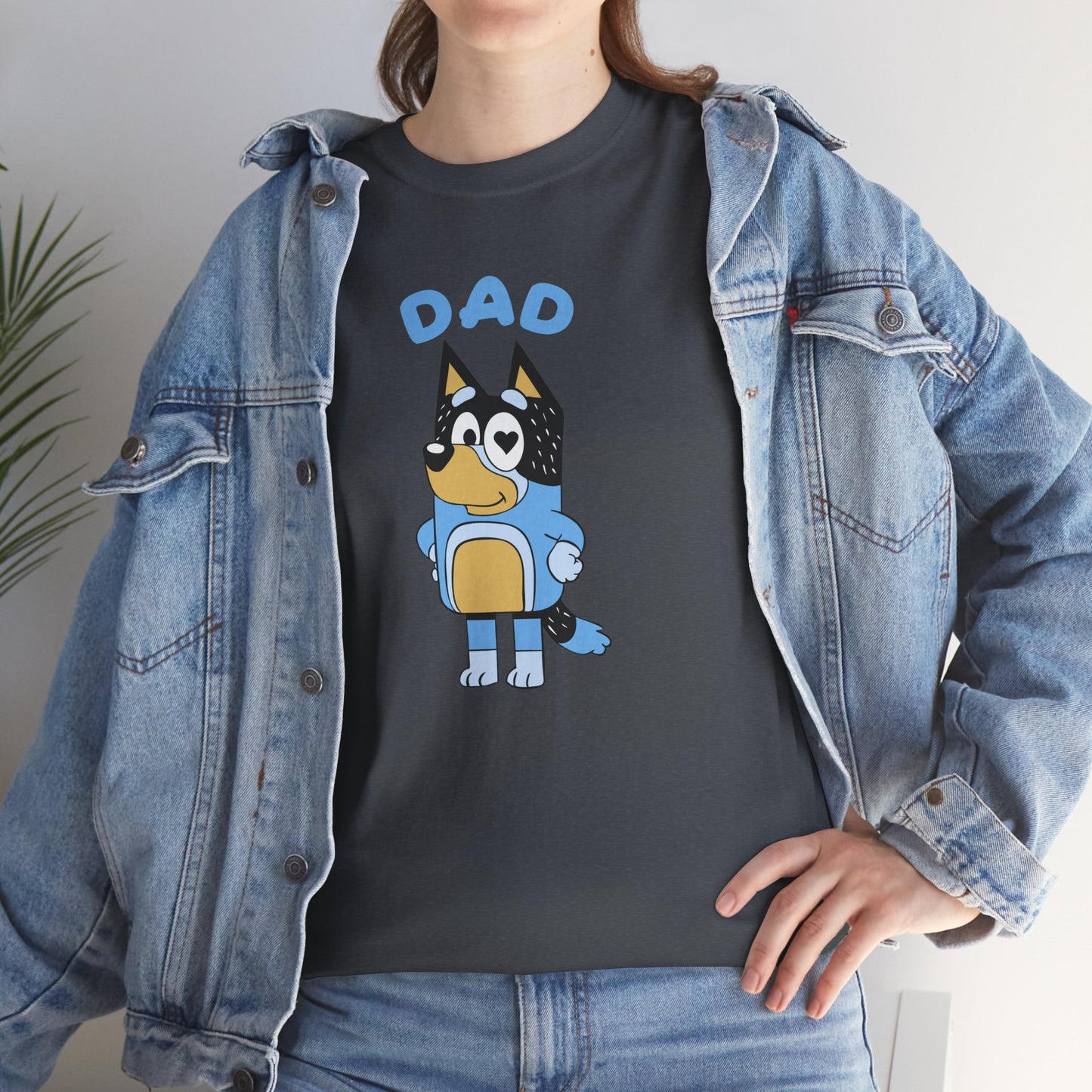 Princess Grace Bluey Dad Cartoon Graphic Unisex Heavy Cotton Tee