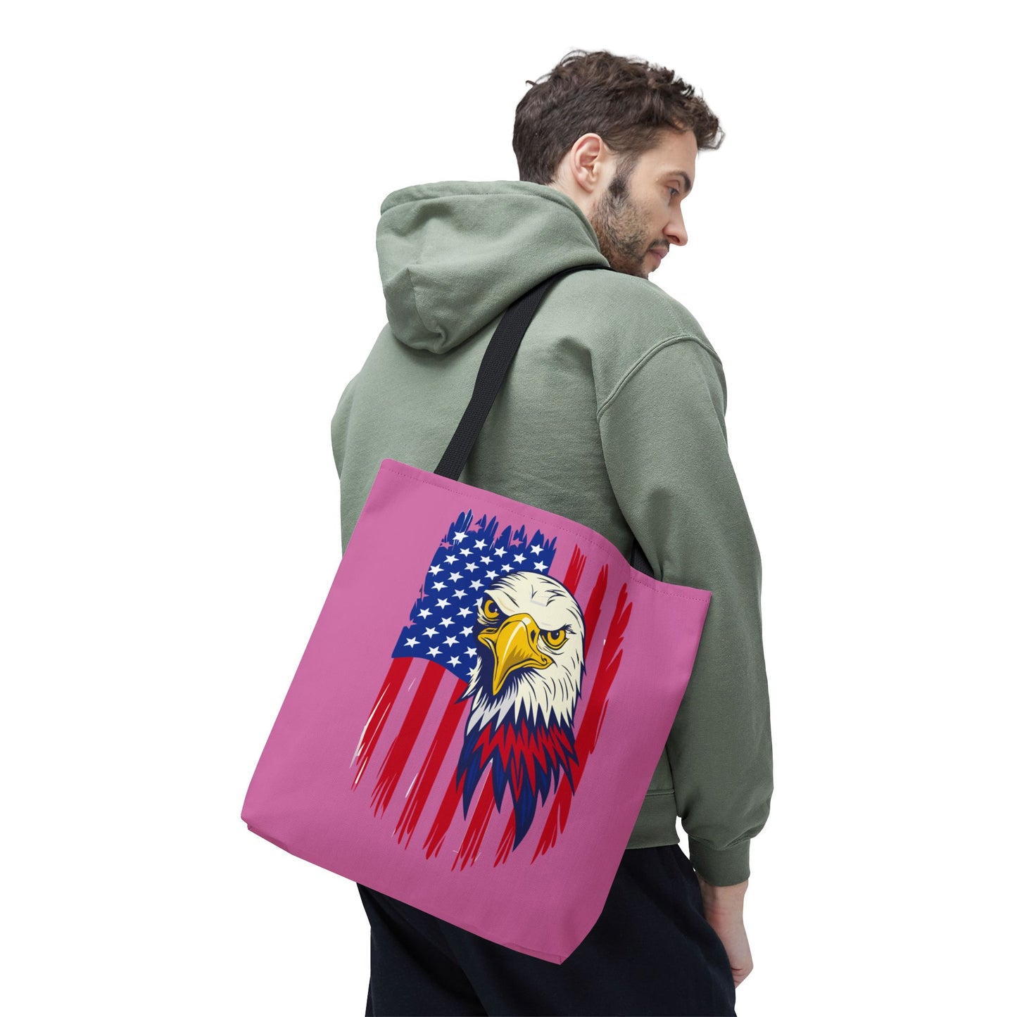 Princess Grace Patriotic Eagle Tote Bag Bold American Flag Design