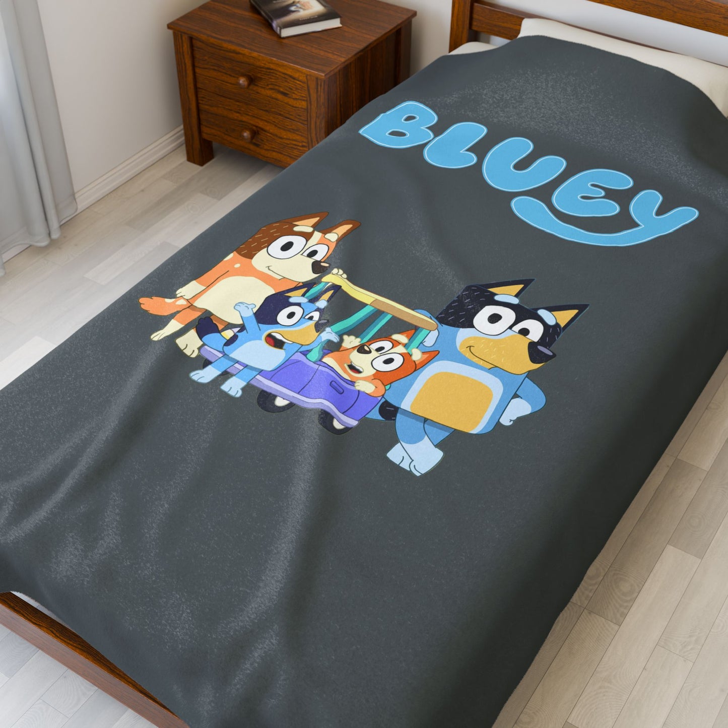 Princess Grace Bluey Velveteen Plush Blanket for Kids Cozy & Fun Throw for Blanket Forts and Storytime