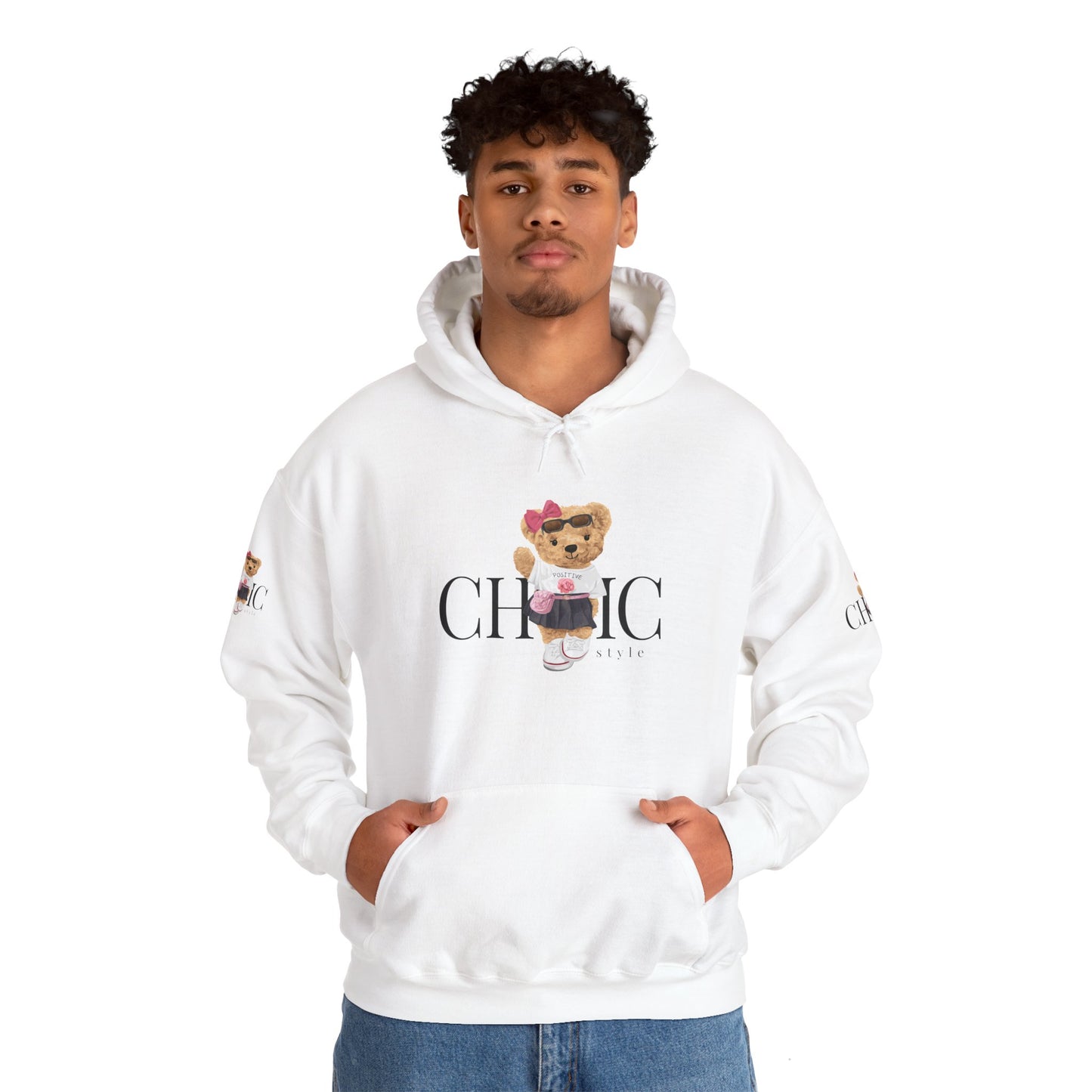 Princess Grace Chic Style Bear Unisex Hooded Sweatshirt Cute and Cozy Fashion