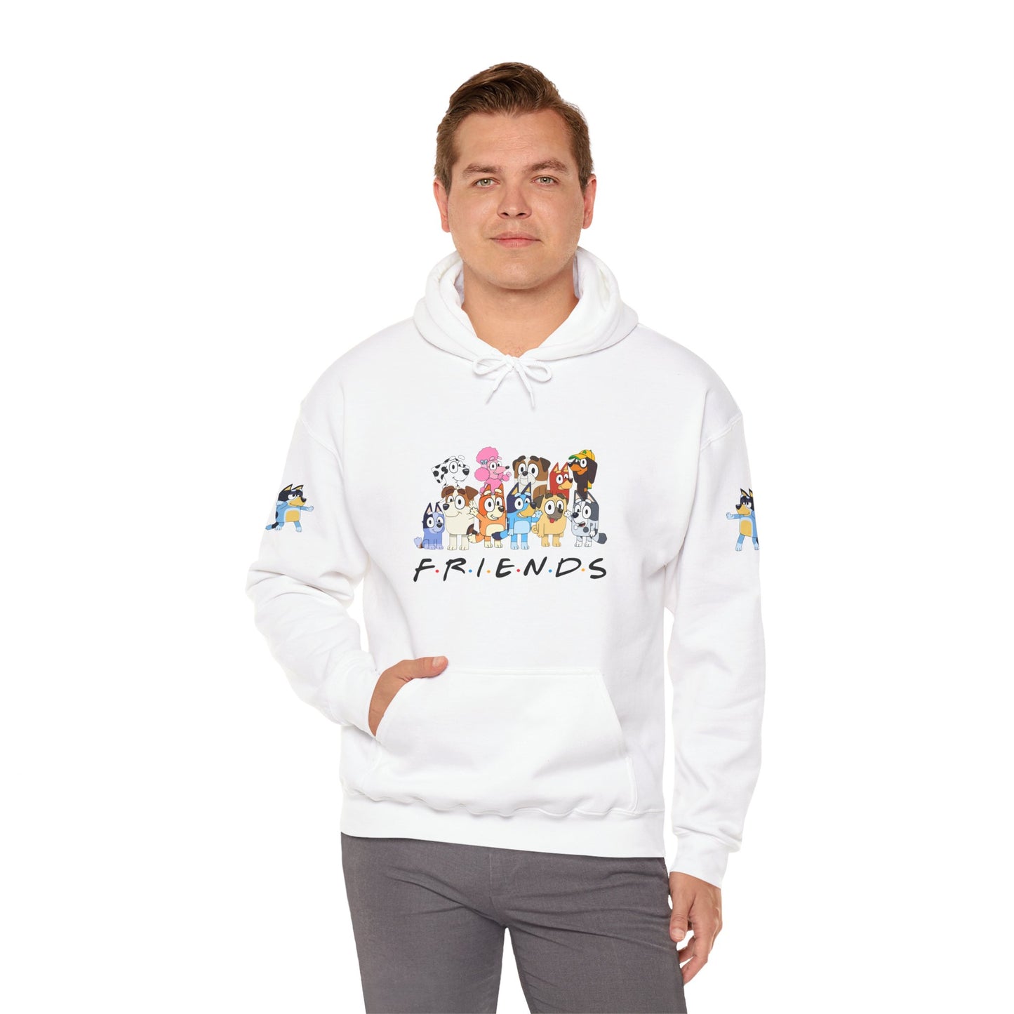 Princess Grace Bluey Unisex Heavy Blend Hooded Sweatshirt 'Friends' Cartoon Design