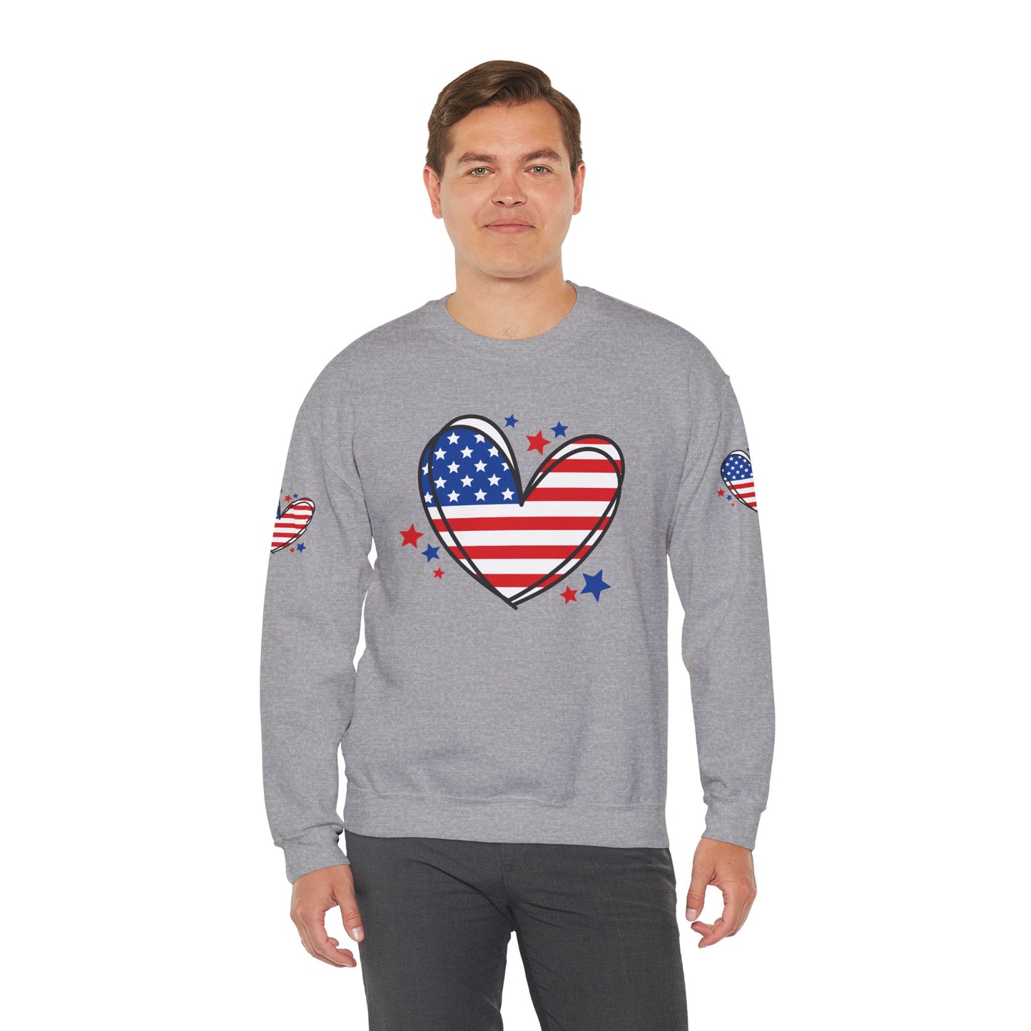 Princess Grace Patriotic Heart Crewneck Sweatshirt