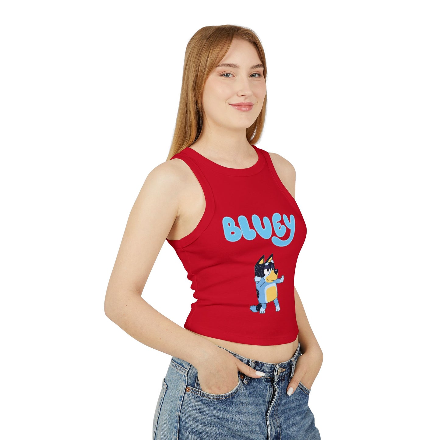 Princess Grace Bluey Inspired Women's Micro Rib Racer Tank Top Fun Summer Style