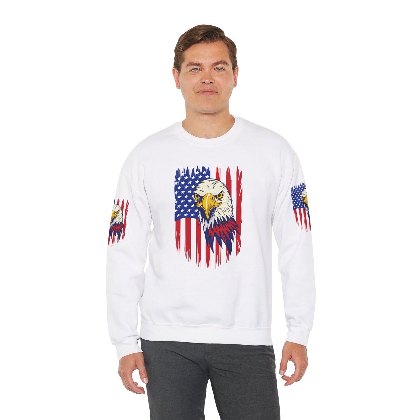 Princess Grace Patriotic Eagle Crewneck Sweatshirt Unisex Heavy Blend