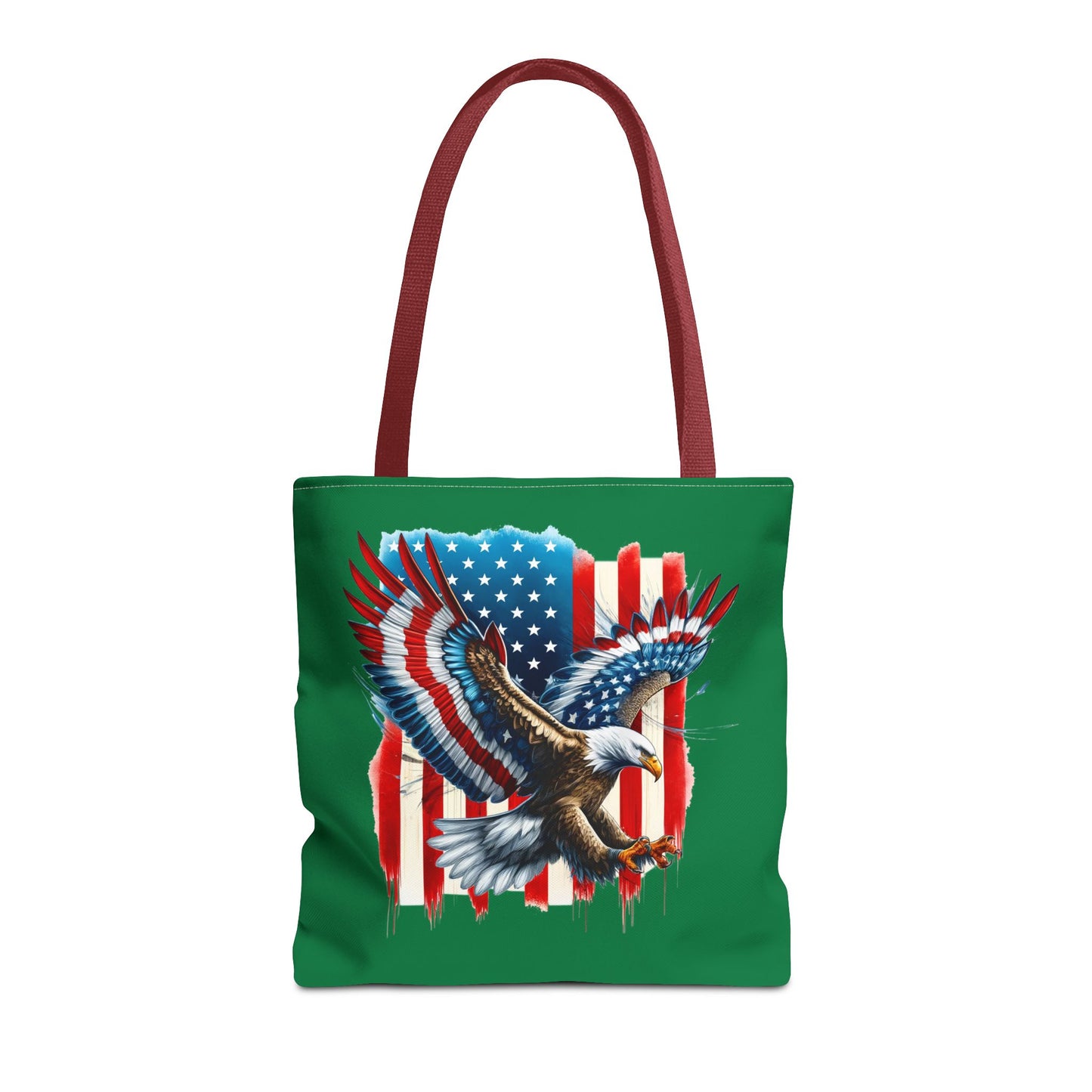 Princess Grace Patriotic Eagle Print Tote Bag American Flag Design for Fourth of July and Everyday Use