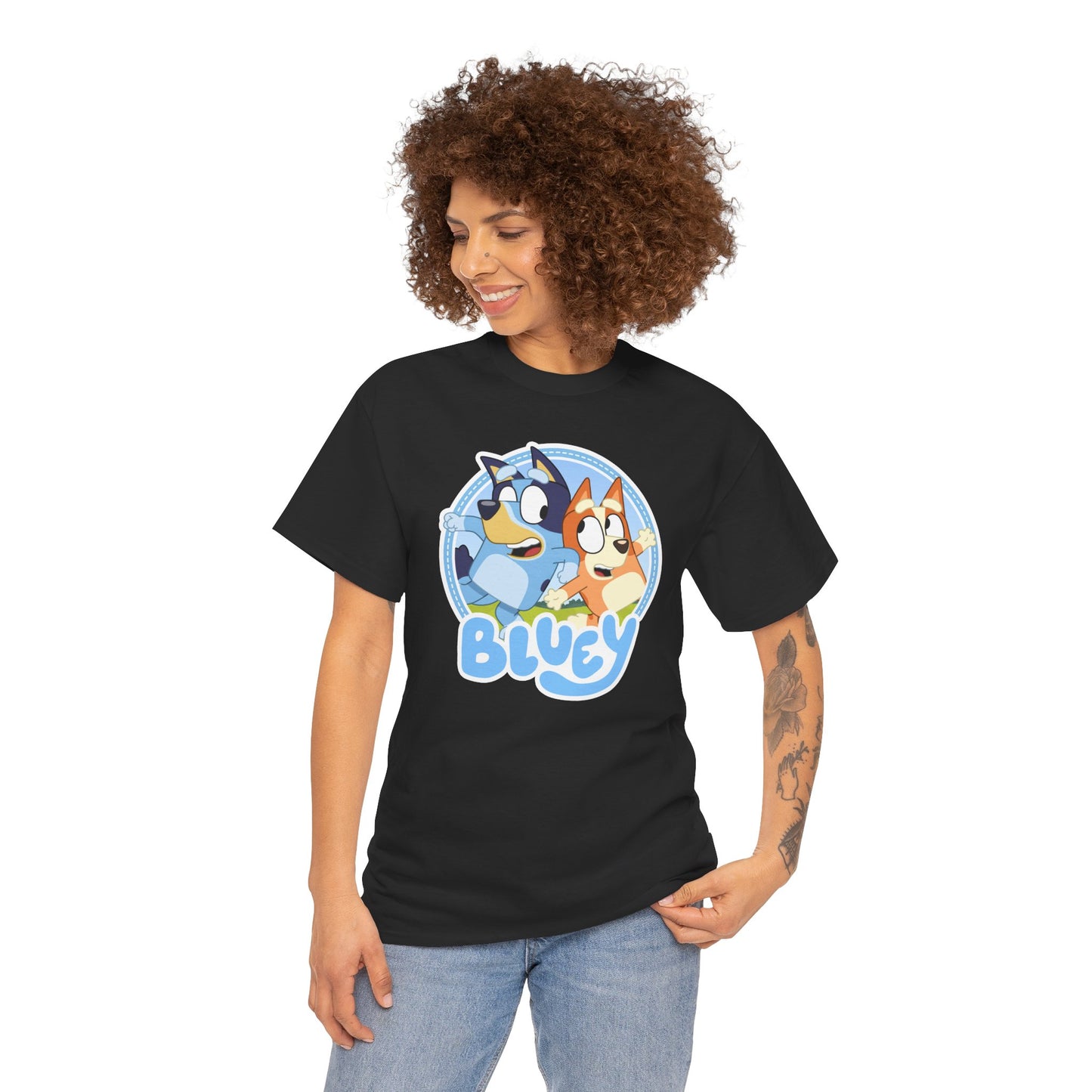Princess Grace Bluey Fun Unisex Heavy Cotton Tee Perfect Gift for Kids and Cartoon Lovers