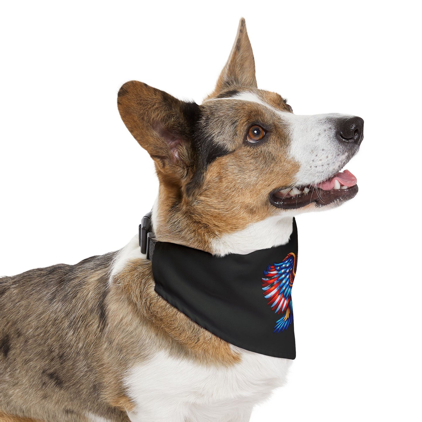 Princess Grace Patriotic Eagle Adjustable Pet Bandana Collar Perfect for Holidays and Celebrations