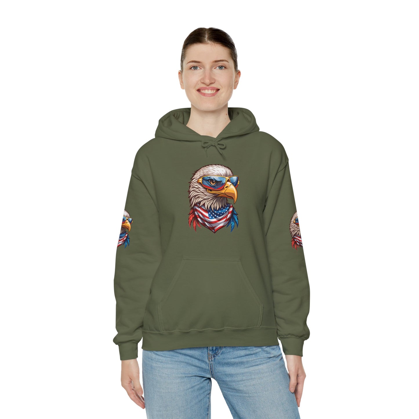 Princess Grace Patriotic American Eagle Hoodie Unisex Heavy Blend Sweatshirt