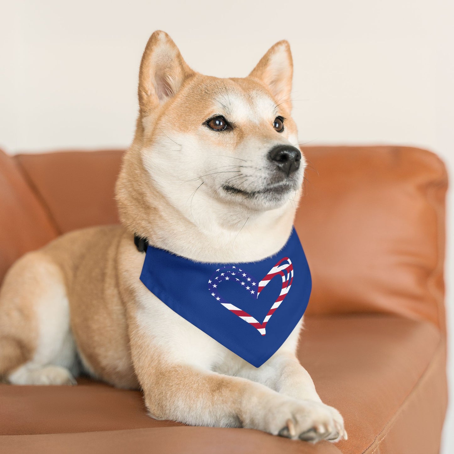 Princess Grace Patriotic Pet Bandana Collar Heart Design for Dogs