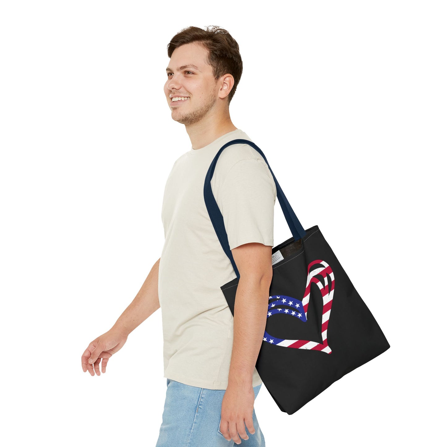 Princess Grace Patriotic Heart Tote Bag Love for America Design