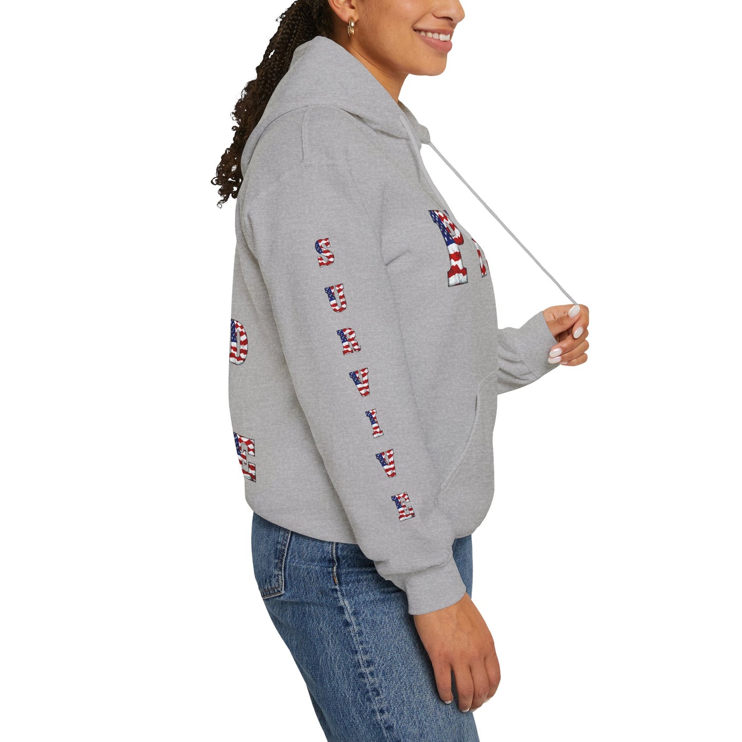 Princess Grace PTSD Awareness Unisex Heavy Blend Hoodie Support Survivors with American Flag Design