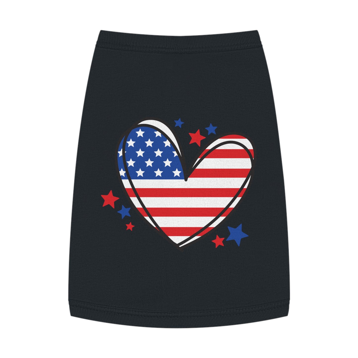 Princess Grace Patriotic Heart Pet Tank Top for Independence Day Celebrations