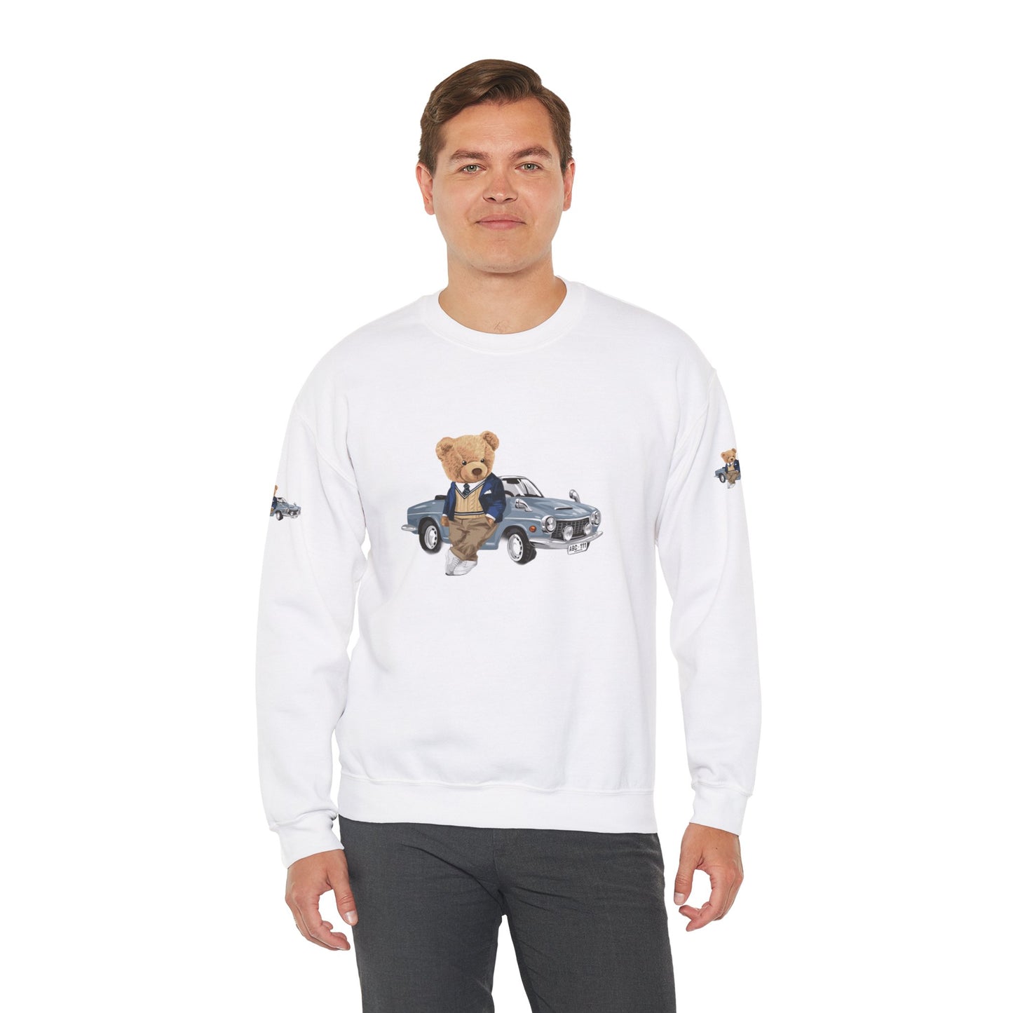 Princess Grace Stylish Crewneck Sweatshirt with Bear and Car Design