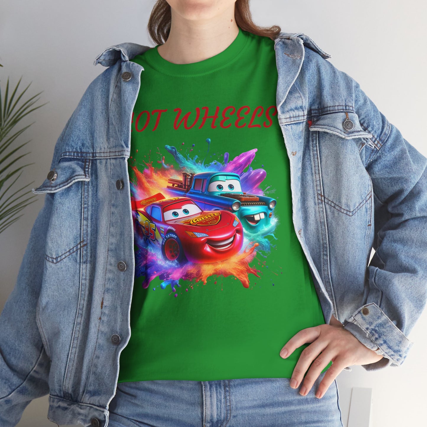 Princess Grace Hot Wheels Cotton Tee Fun and Colorful Graphic T-Shirt for Car Lovers