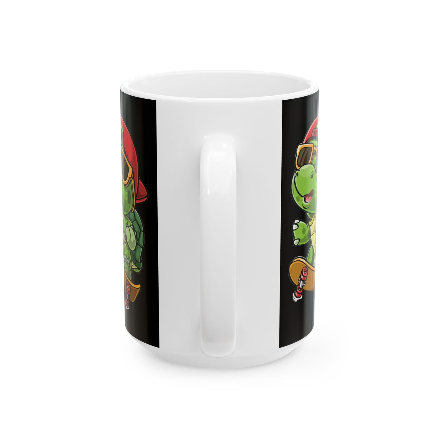 Princess Grace Cool Skateboarding Turtle Ceramic Mug Fun Gifts for Animal Lovers