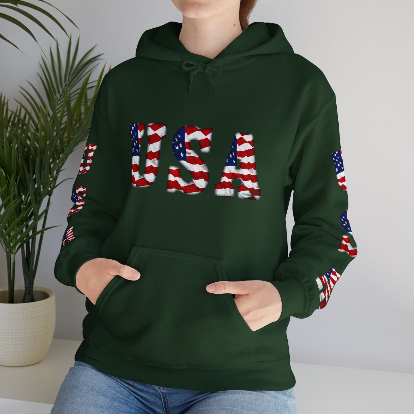 Princess Grace Patriotic USA Unisex Hooded Sweatshirt Heavy Blend for Comfort