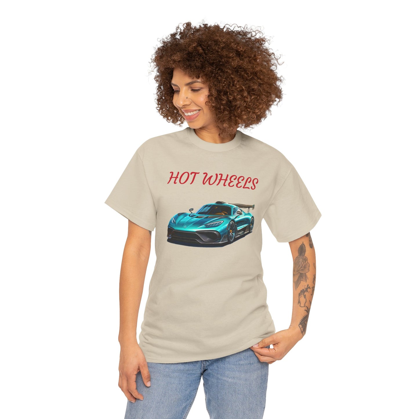 Princess Grace Hot Wheels Unisex Heavy Cotton Tee Cool Car Graphic T-Shirt for Automotive Enthusiasts