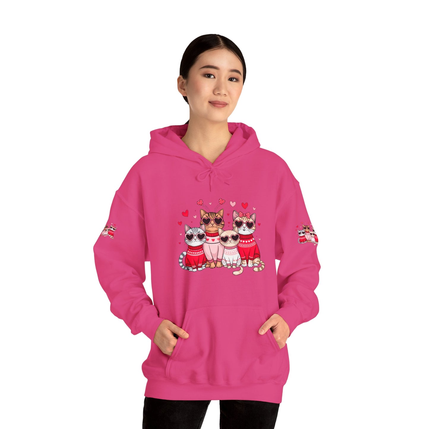 Princess Grace Cute Cat Lovers Hoodie with Heart Design