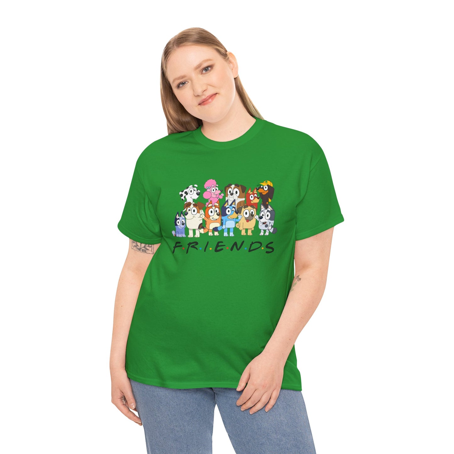 Princess Grace Bluey Friends Cartoon Unisex Heavy Cotton Tee Fun & Playful Design