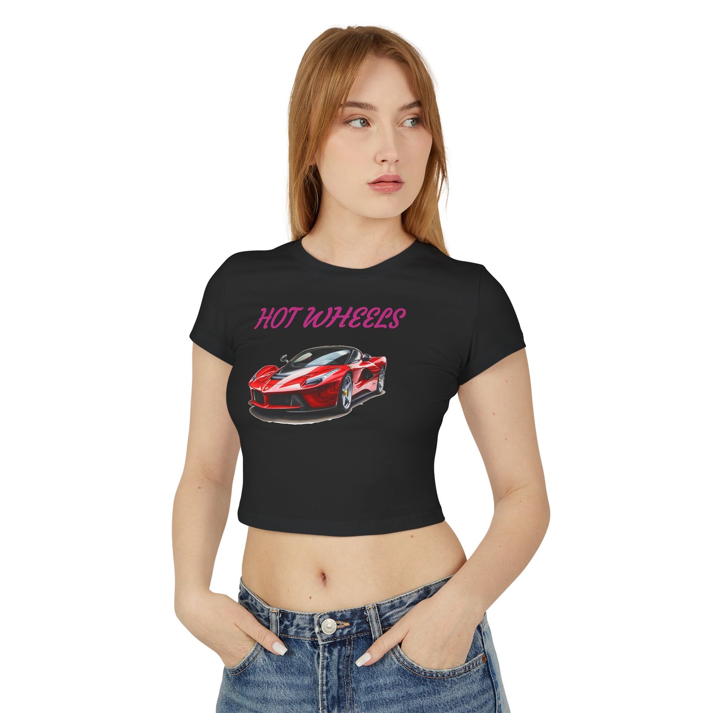 Princess Grace Hot Wheels Women's Baby Tee Stylish Car Graphic T-Shirt