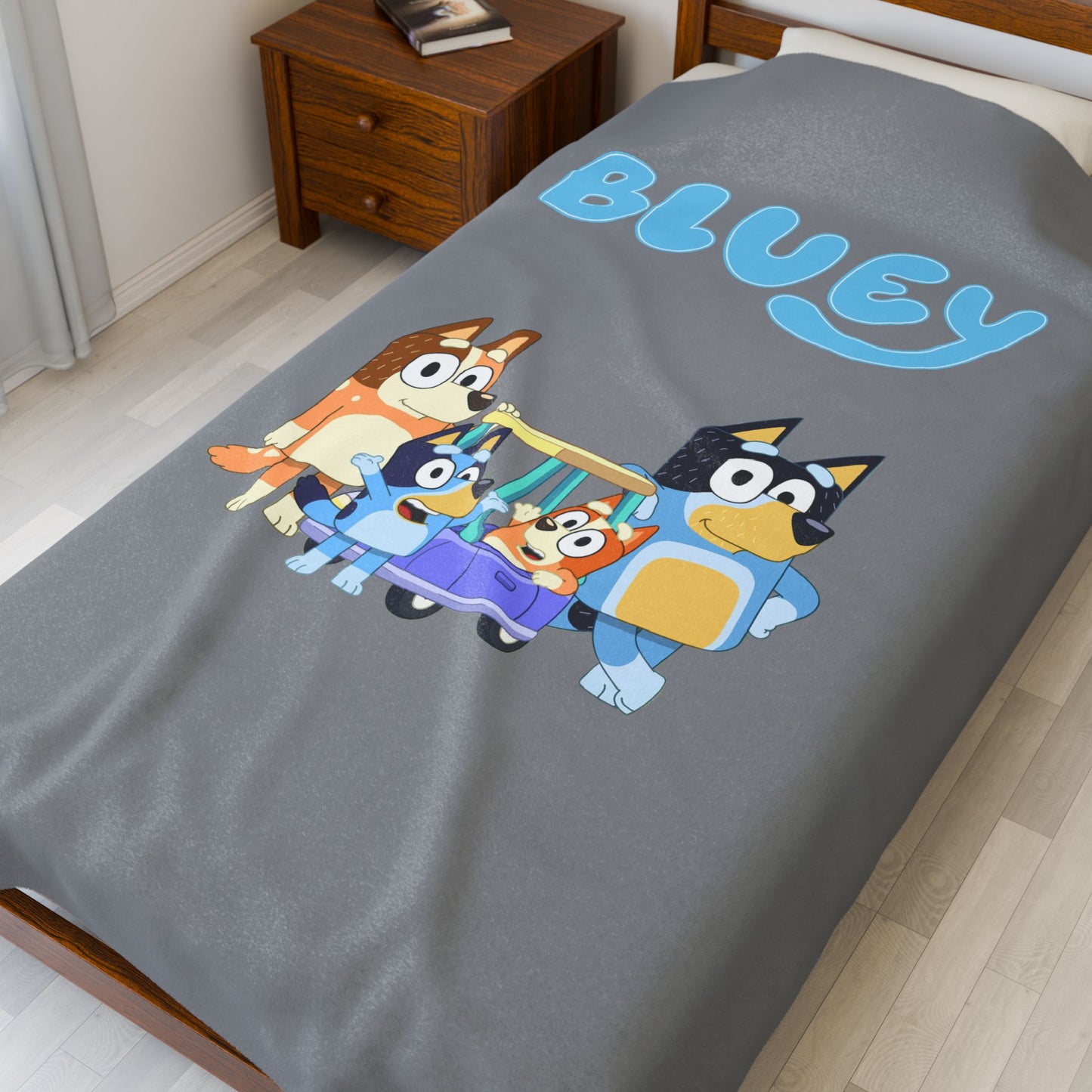 Princess Grace Bluey Plush Blanket Soft Velveteen Kids Throw for Cozy Comfort