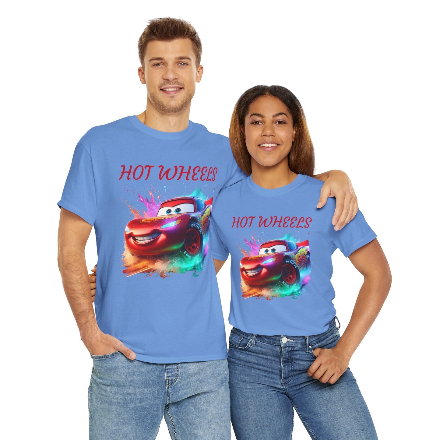Princess Grace Hot Wheels Unisex Heavy Cotton Tee Fun Car Graphic T-Shirt for Kids and Adults