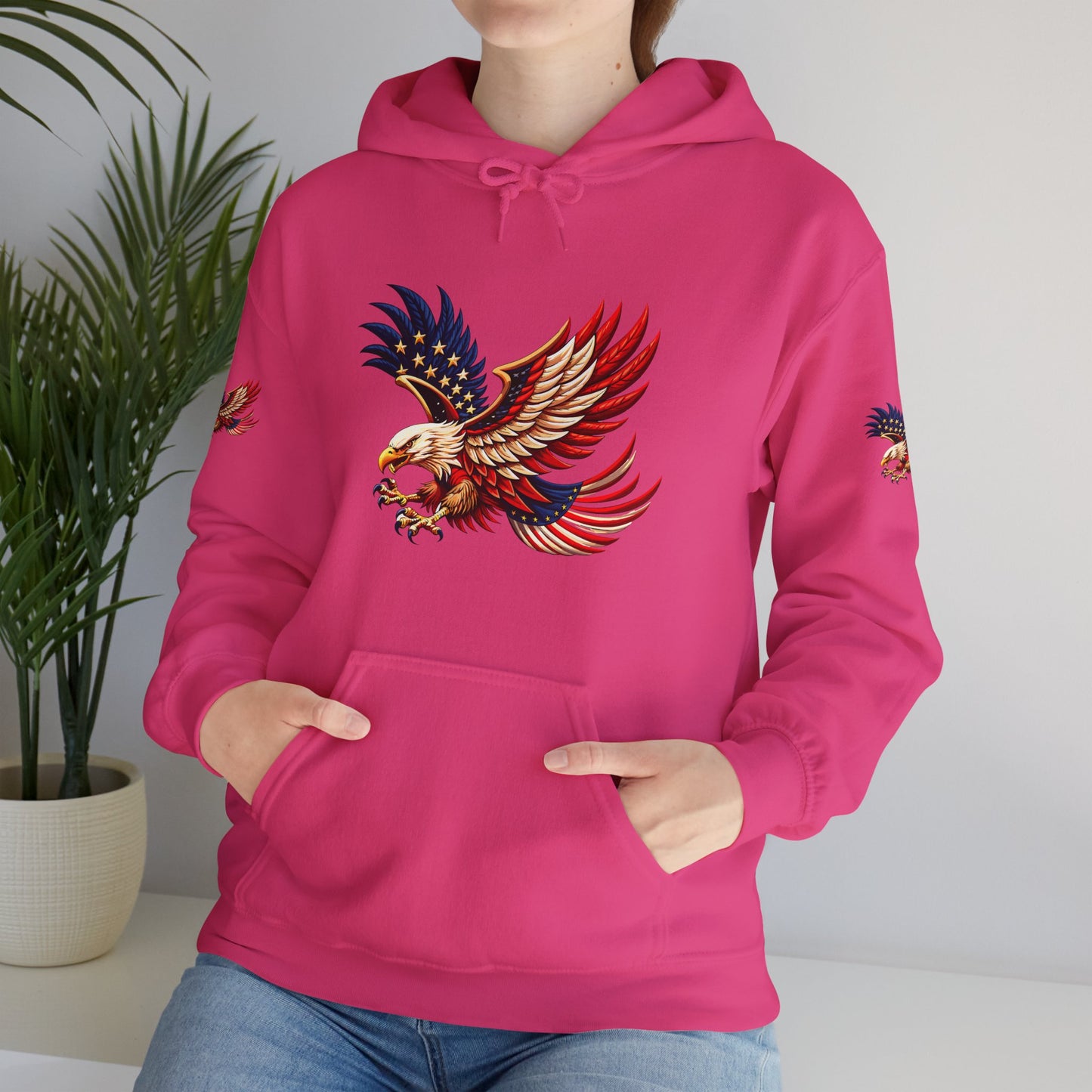Princess grace Patriotic Eagle Hooded Sweatshirt Unisex Heavy Blend