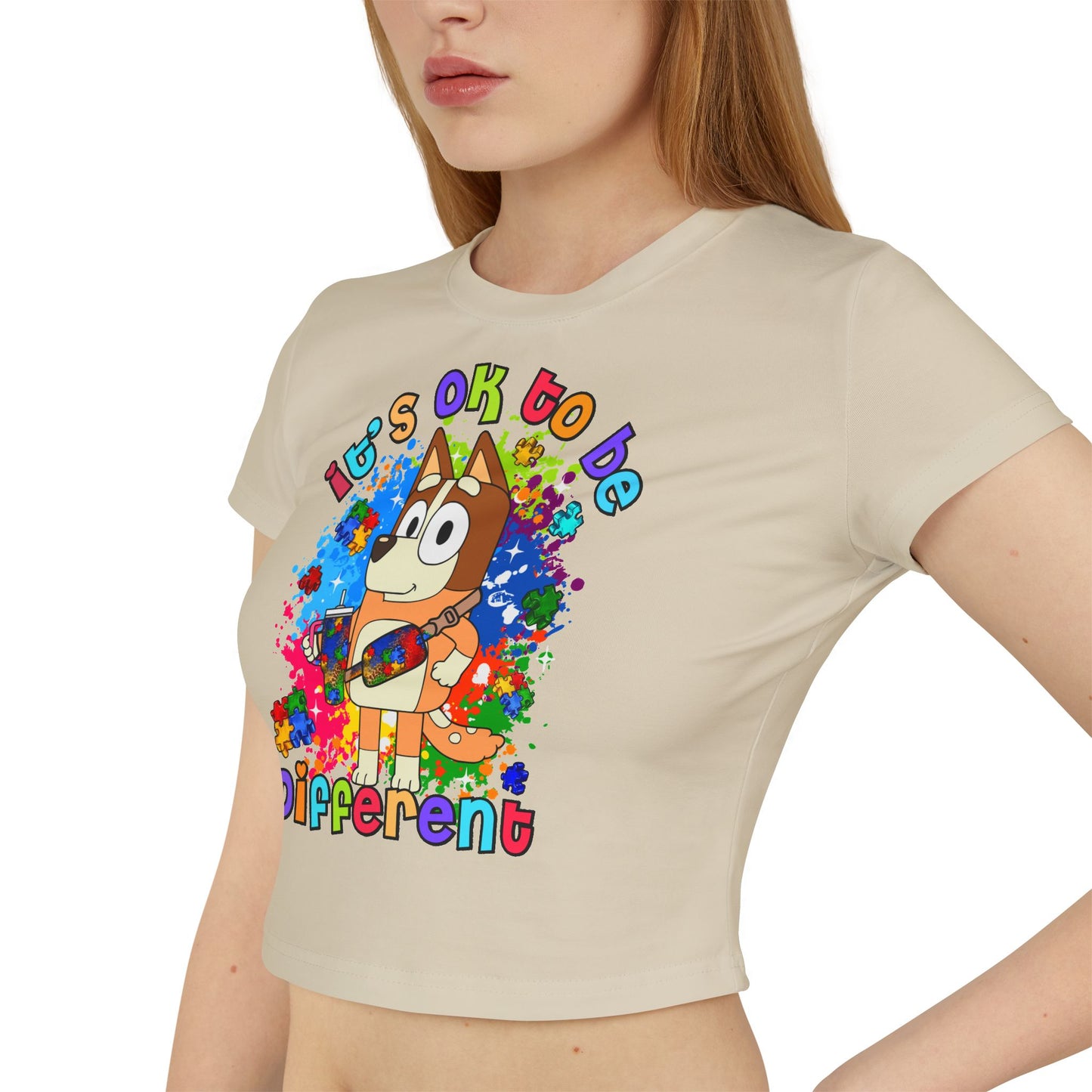 Princess Grace Bluey Colorful Bluey Women's Baby Tee "It's OK to be Different"