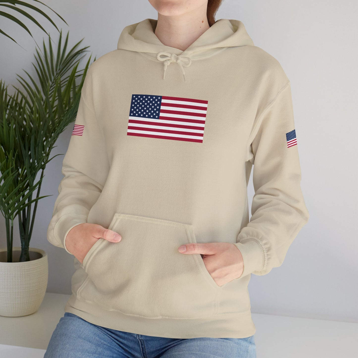 Princess Grace Patriotic American Flag Hoodie Unisex Heavy Blend Sweatshirt