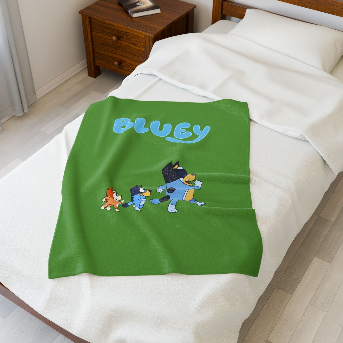 Princess Grace Bluey Velveteen Plush Blanket for Kids Soft & Cozy Cartoon Throw