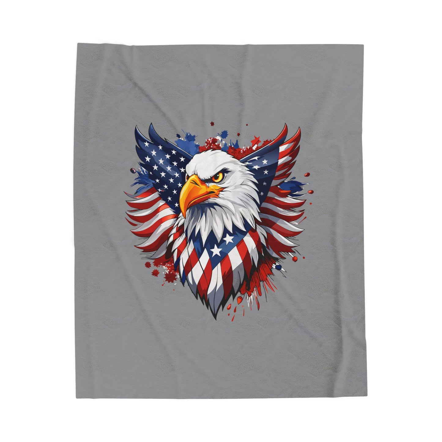 Princess Grace Patriotic Eagle Velveteen Plush Blanket Ideal for Holidays and Cozy Nights