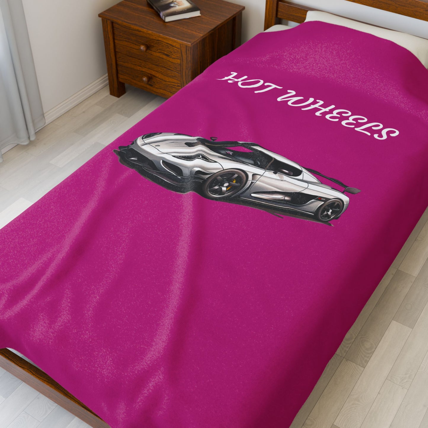 Princess Grace Hot Wheels Velveteen Plush Blanket Cozy & Vibrant Car themed Throw for Kids