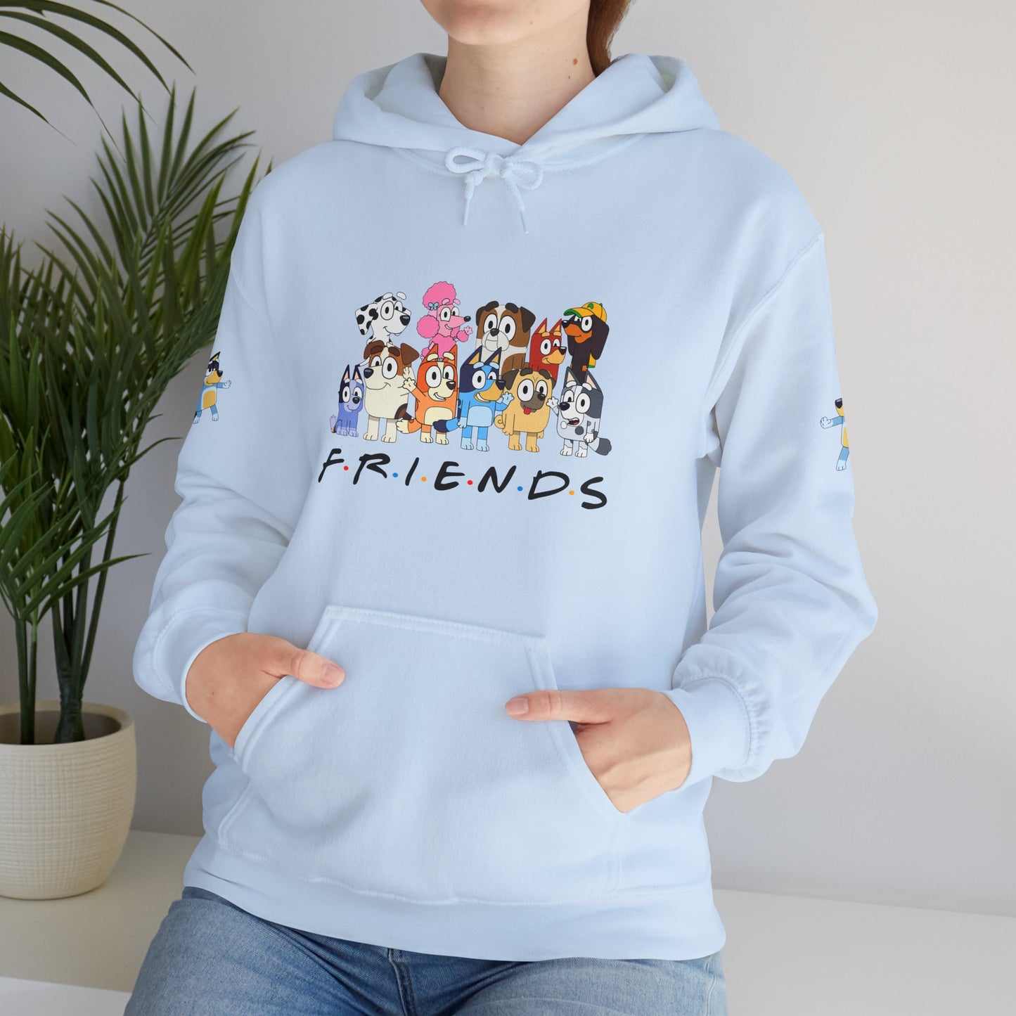 Princess Grace Bluey Unisex Heavy Blend Hooded Sweatshirt 'Friends' Cartoon Design