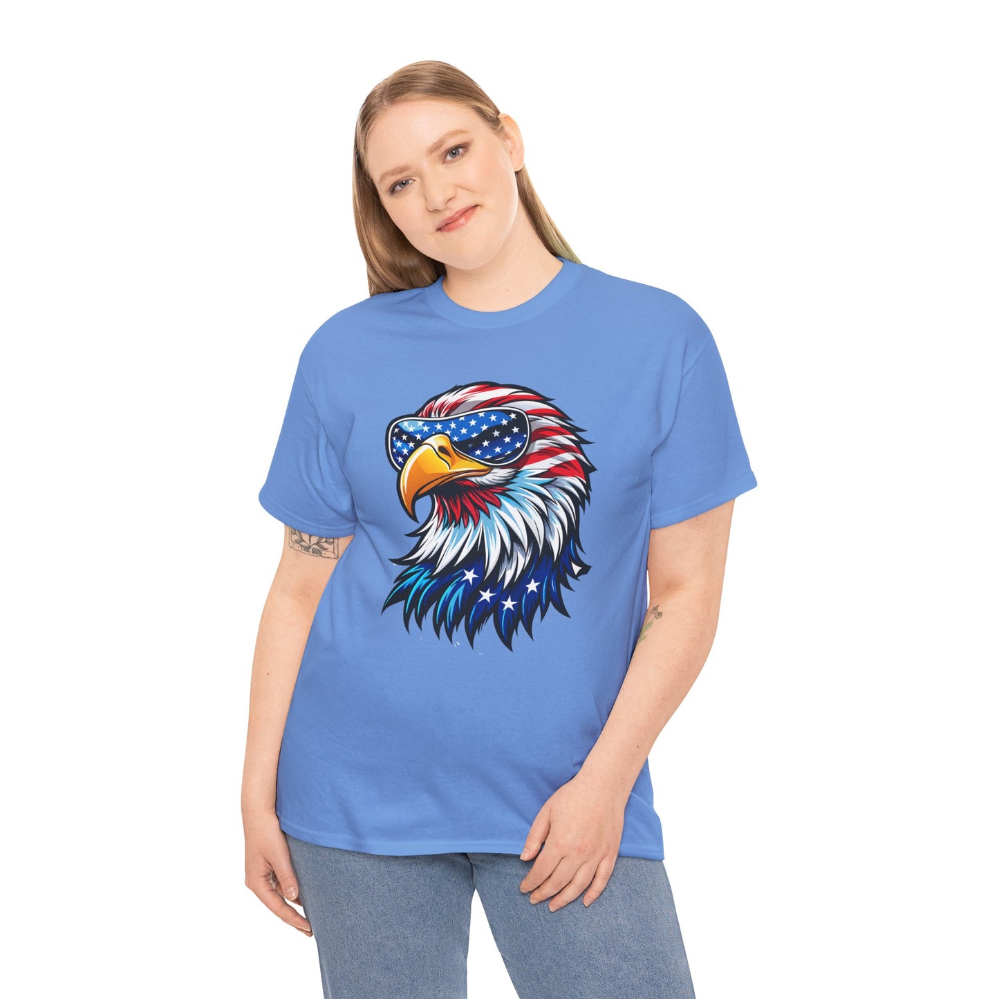 Princess Grace Patriotic Eagle Unisex Heavy Cotton Tee 4th of July Spirit