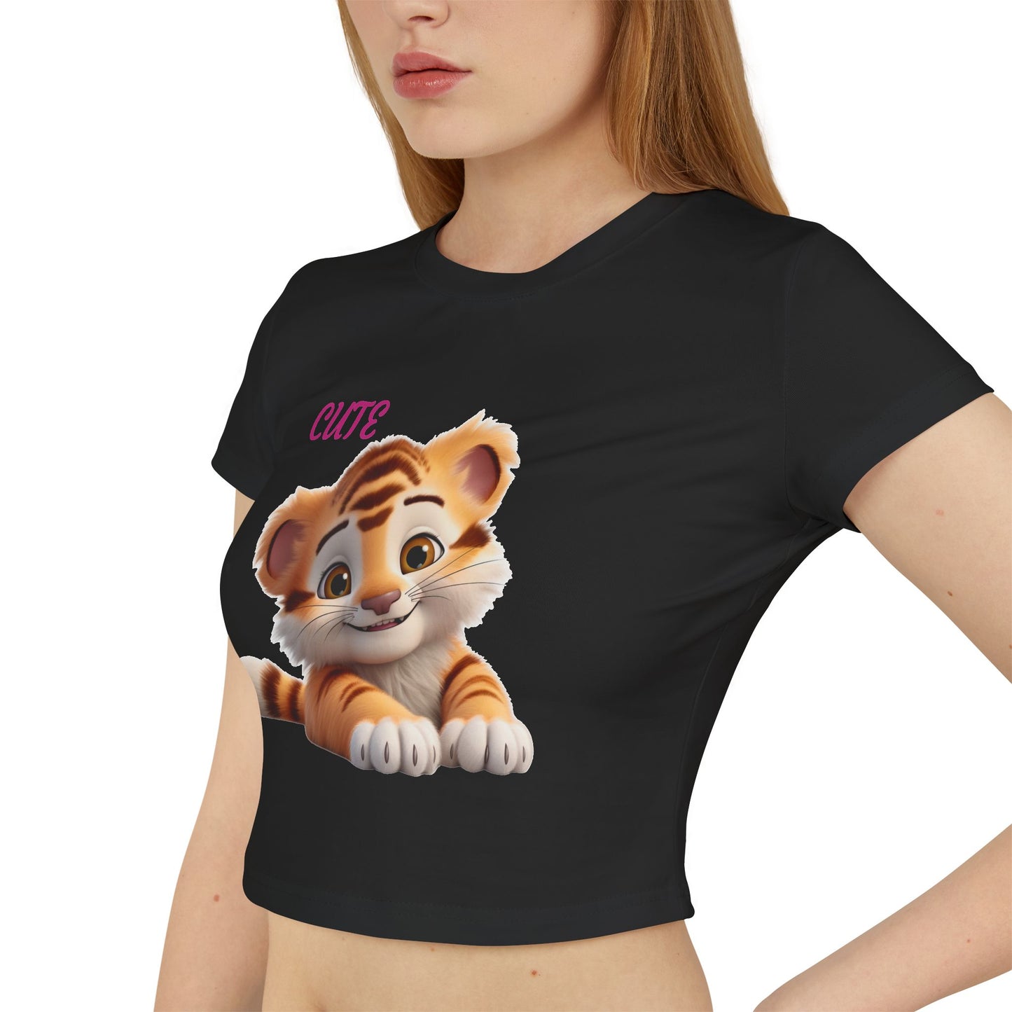 Princess Grace Cute Tiger Women's Baby Tee Playful & Stylish T-Shirt