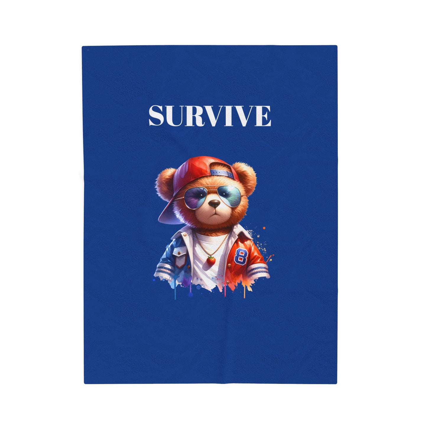 Princess Grace Survive Teddy Bear Velveteen Plush Blanket