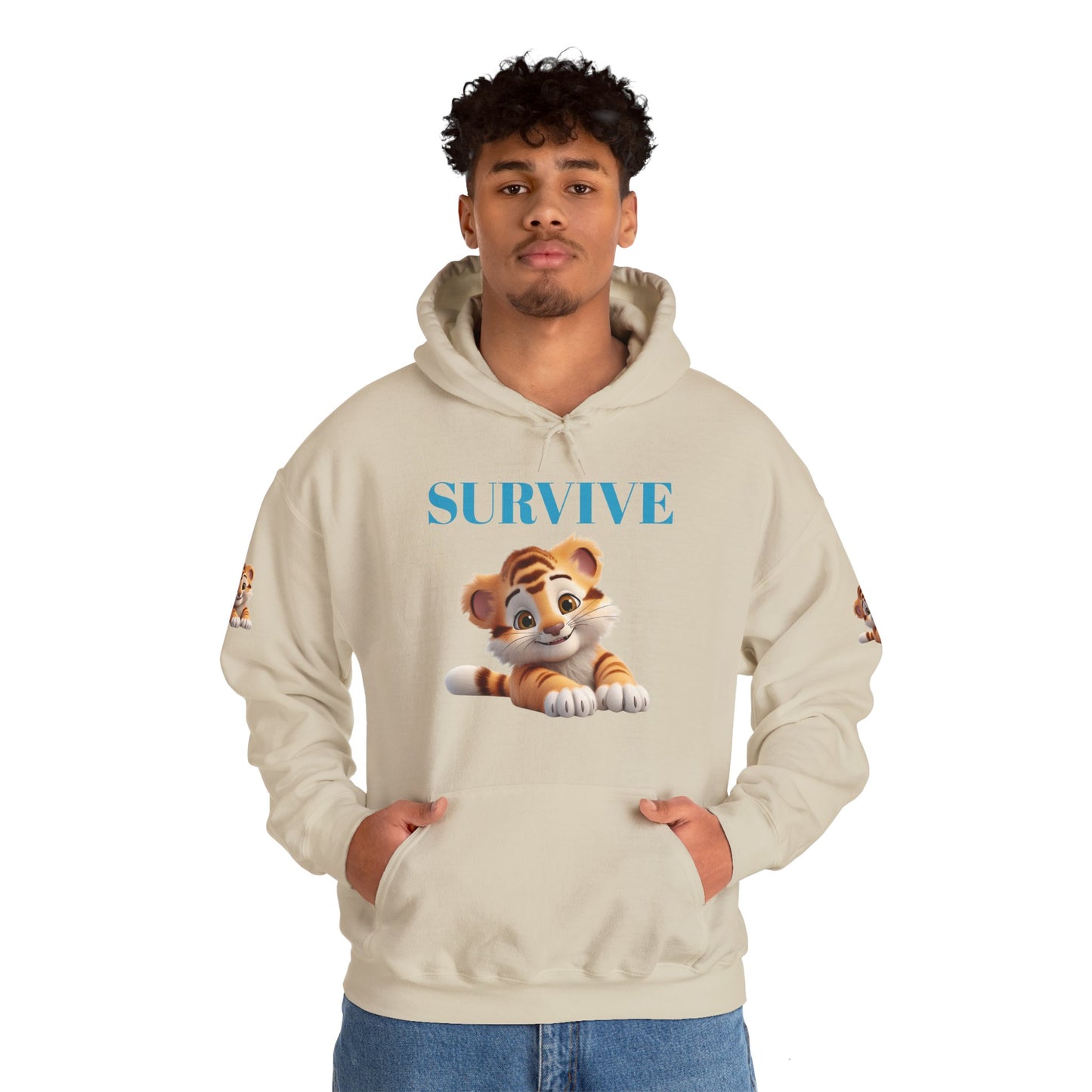 Princess Grace Survive Cute Tiger Survival Hooded Sweatshirt for Animal Lovers
