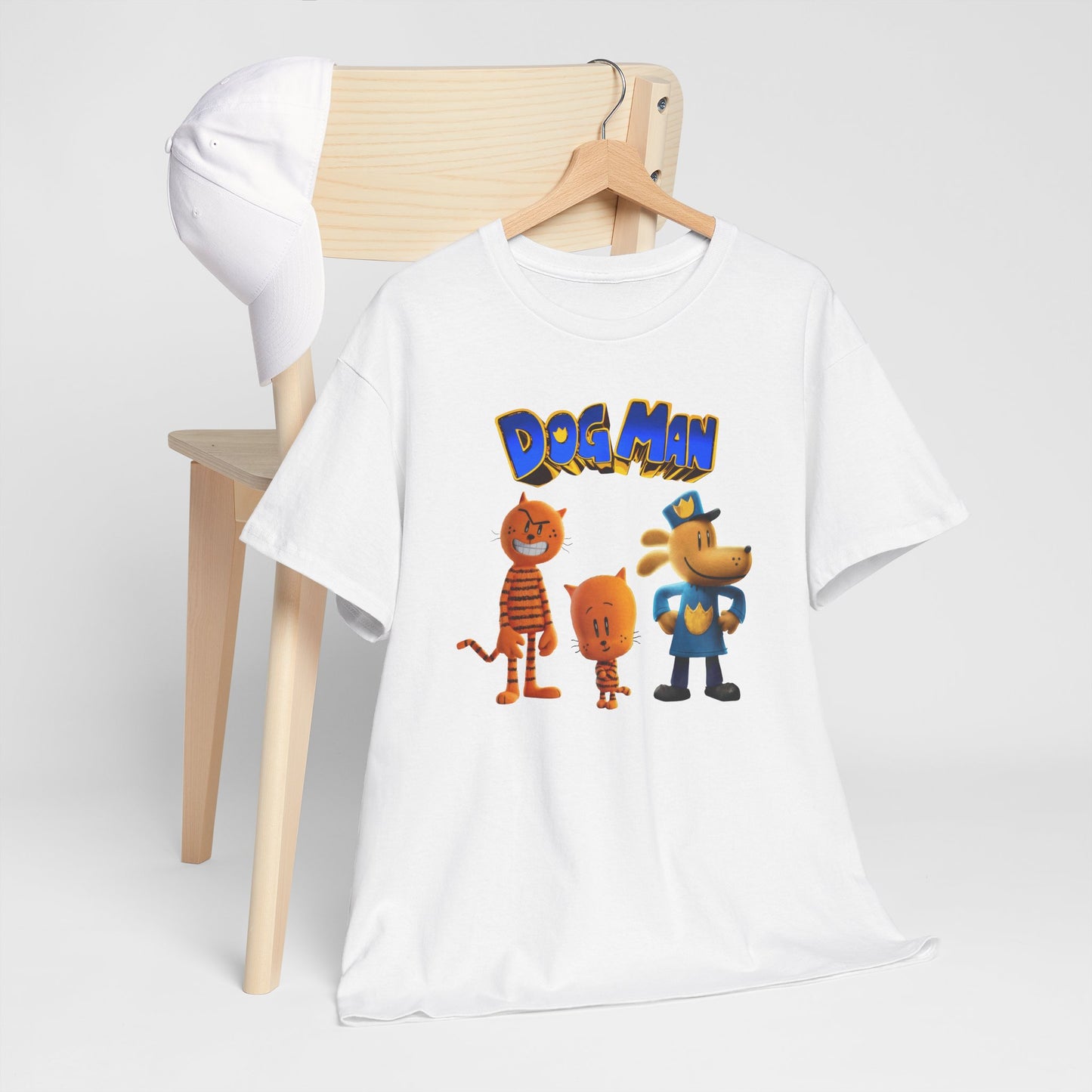 Princess Grace Dog Man Cartoon Unisex Heavy Cotton Tee Fun Graphic Tee for Kids and Fans