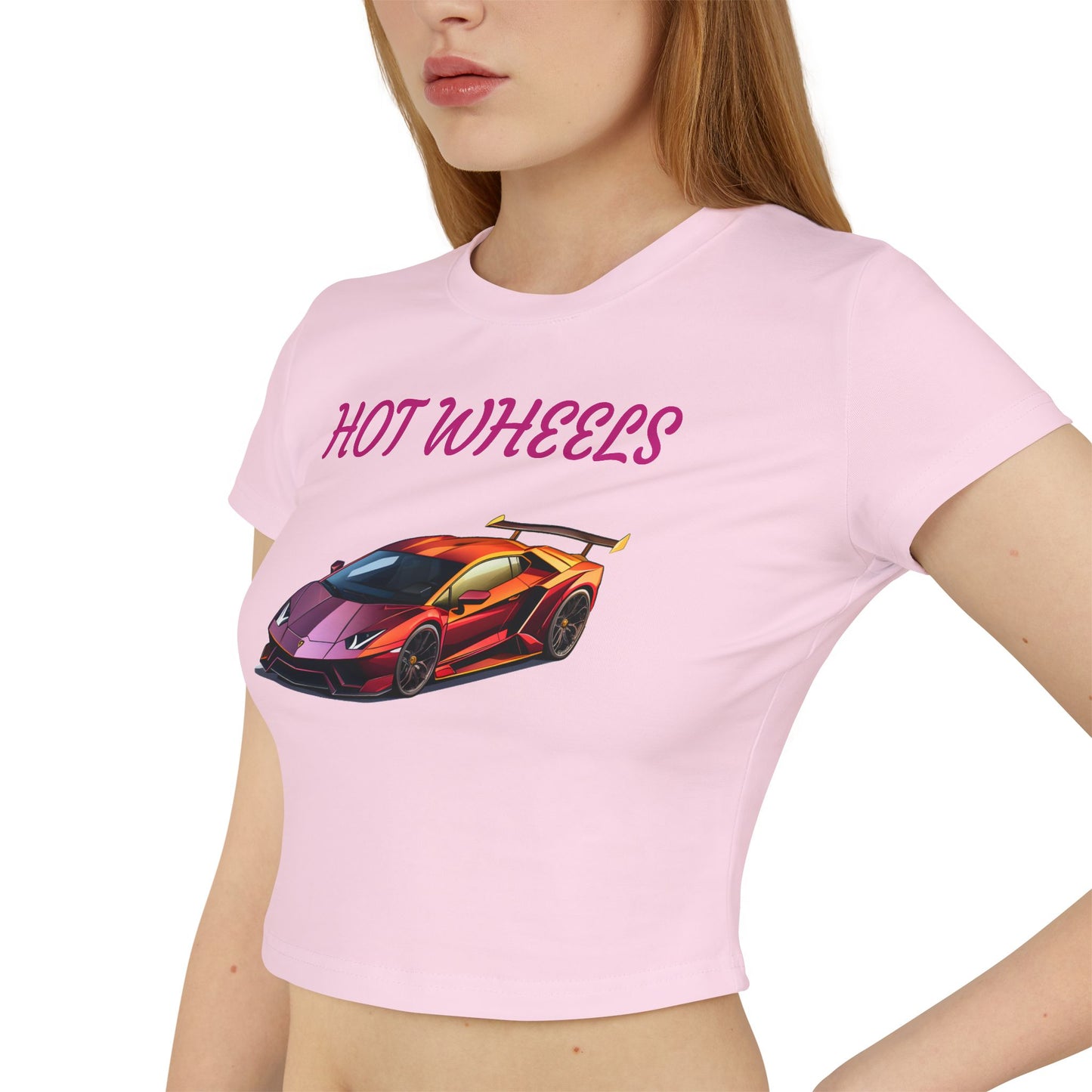 Princess Grace Women's Baby Tee Hot Wheels Graphic Car Shirt