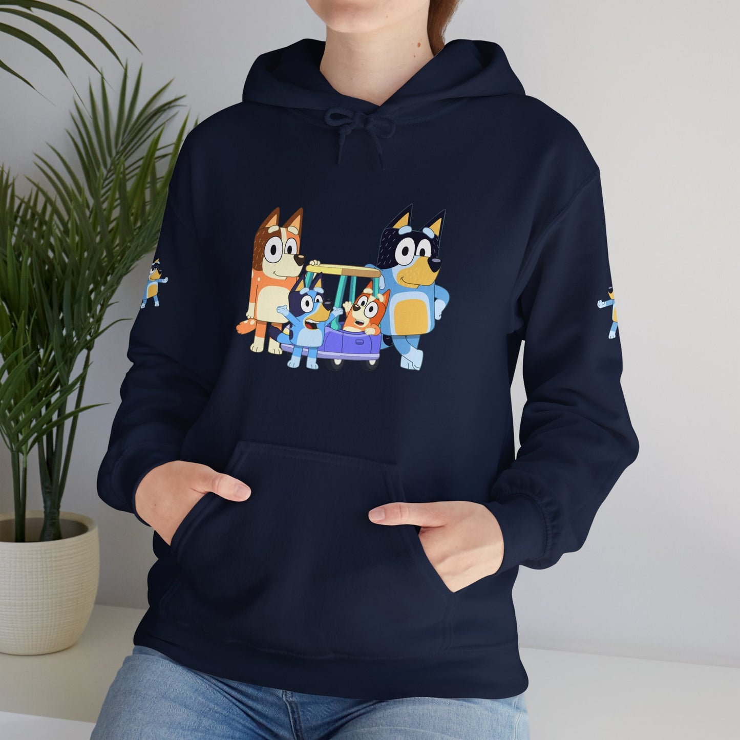 Princess Grace Bluey Fun Family Cartoon Hoodie - Unisex Heavy Blend with Playful Characters