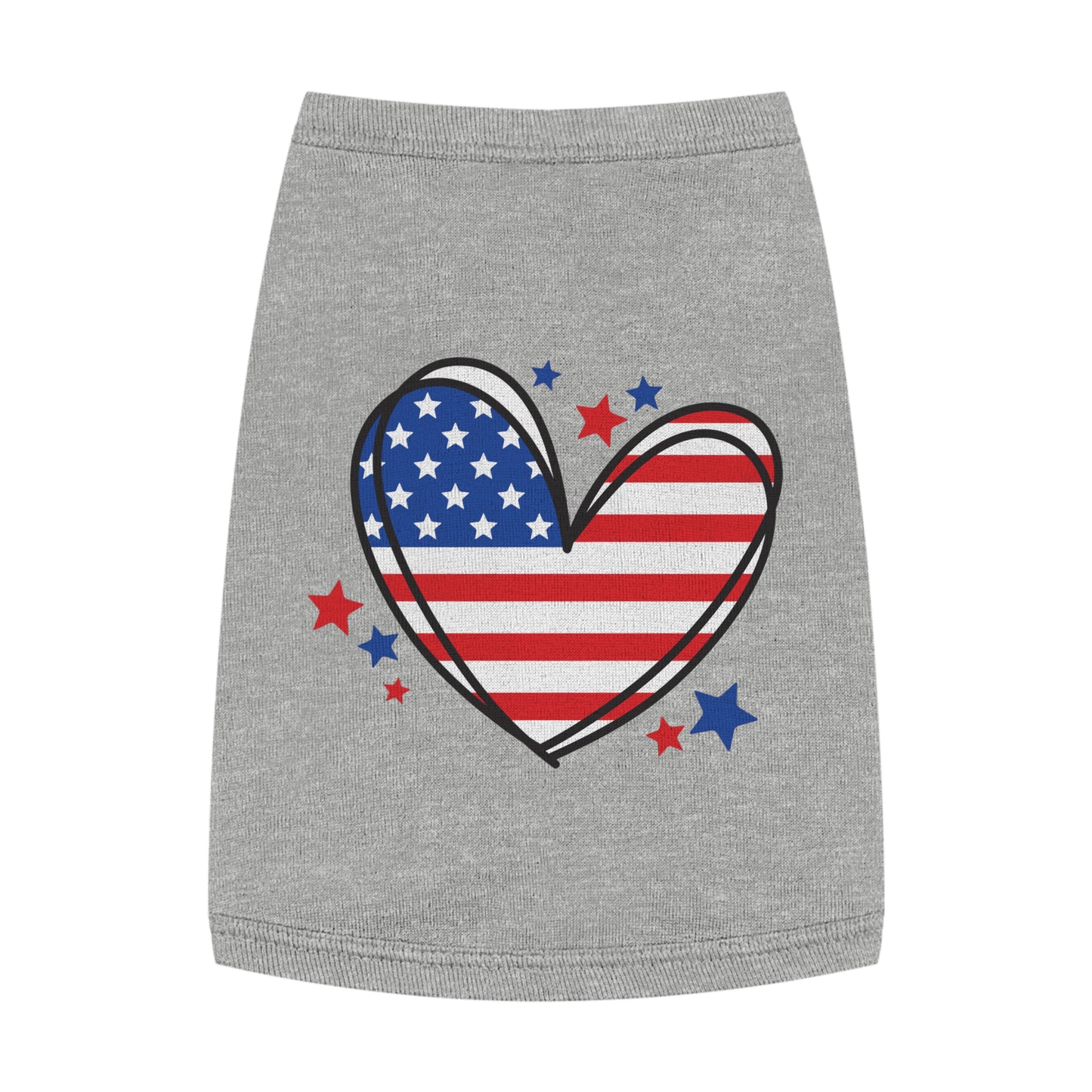 Princess Grace Patriotic Heart Pet Tank Top for Independence Day Celebrations