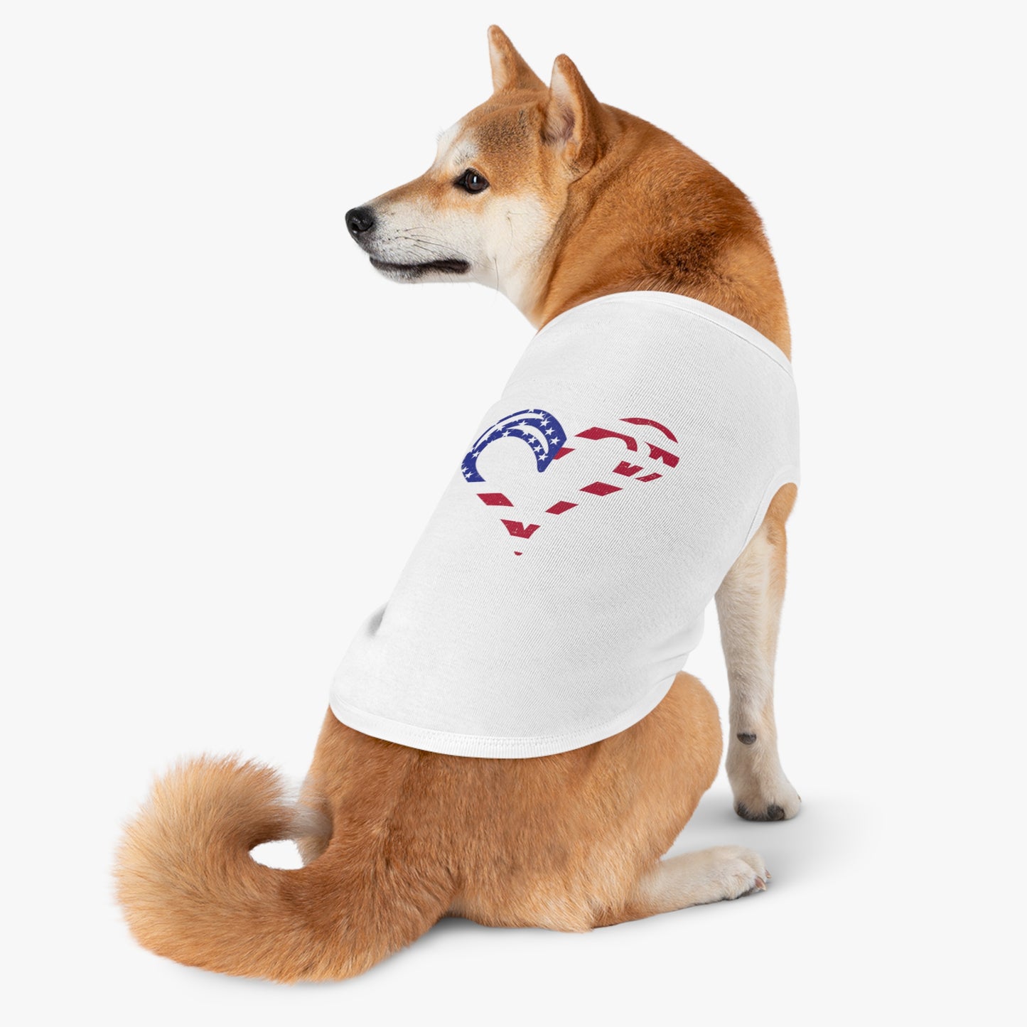Princess Grace Patriotic Heart Pet Tank Top American Flag Design for Dogs & Cats