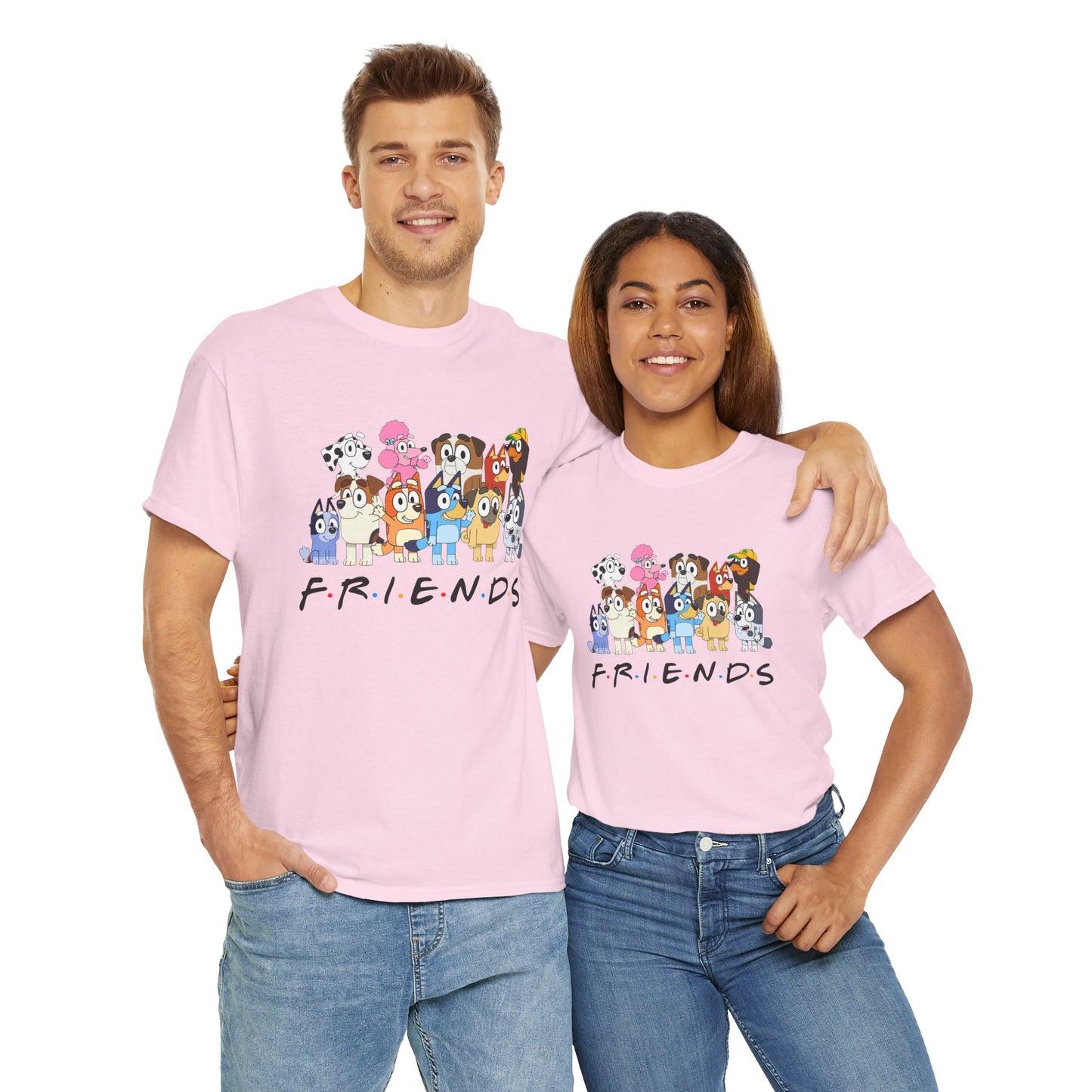 Princess Grace Bluey Friends Cartoon Unisex Heavy Cotton Tee Fun & Playful Design